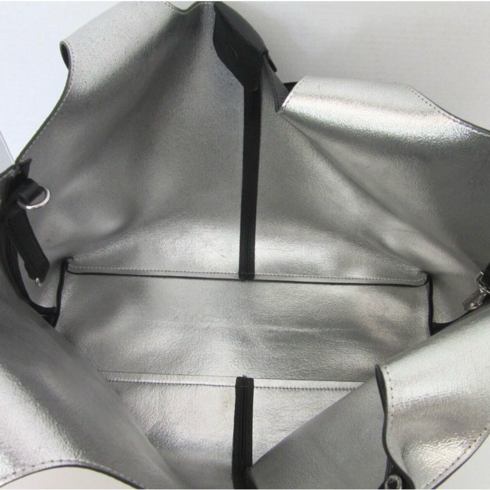 Calvin Klein Pebbled Black Oversized Tote with Silver Lining - Picture 5 of 5